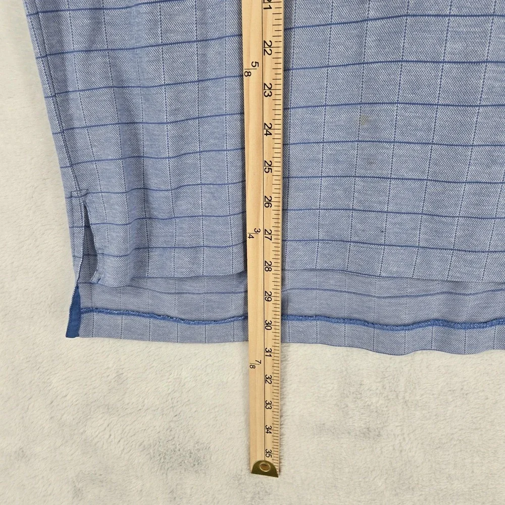 Ralph Lauren Polo Golf Polo Shirt Mens Small Blue Windowpane Short Sleeve Logo‎